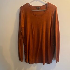 Lety &Me Burnt Orange Sweater with Button Accents